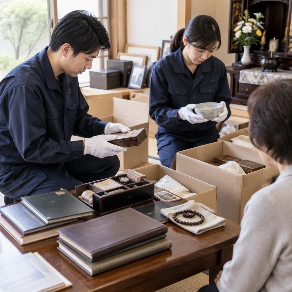 手放す前に、確かめながら。遺品を丁寧に仕分けます