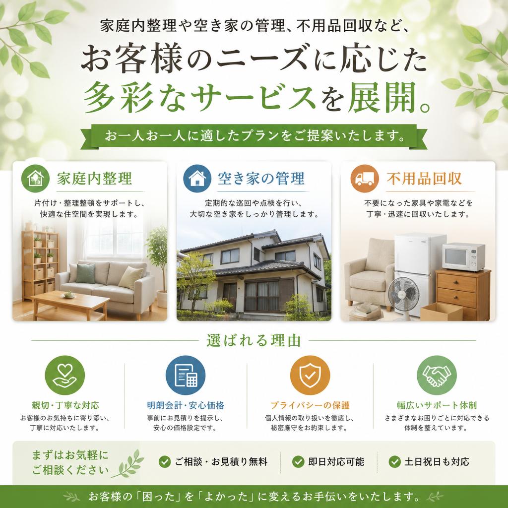 幅広いサービス内容