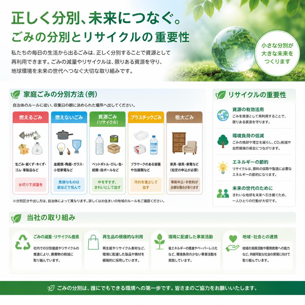 家庭ごみの分別とリサイクル