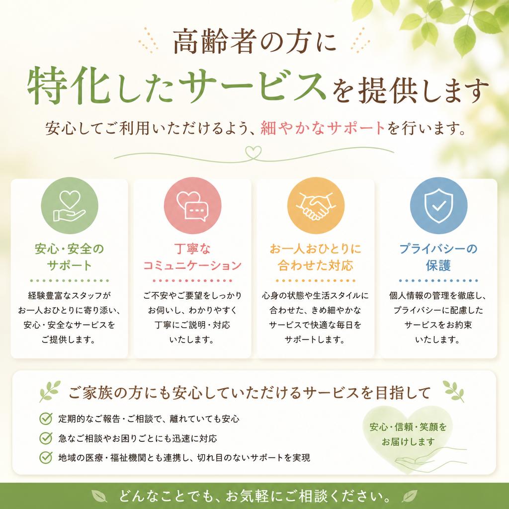 シニア向けの特別サービス