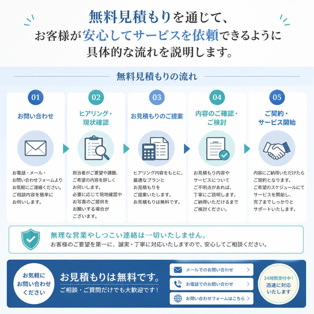 まずは無料見積もりを！