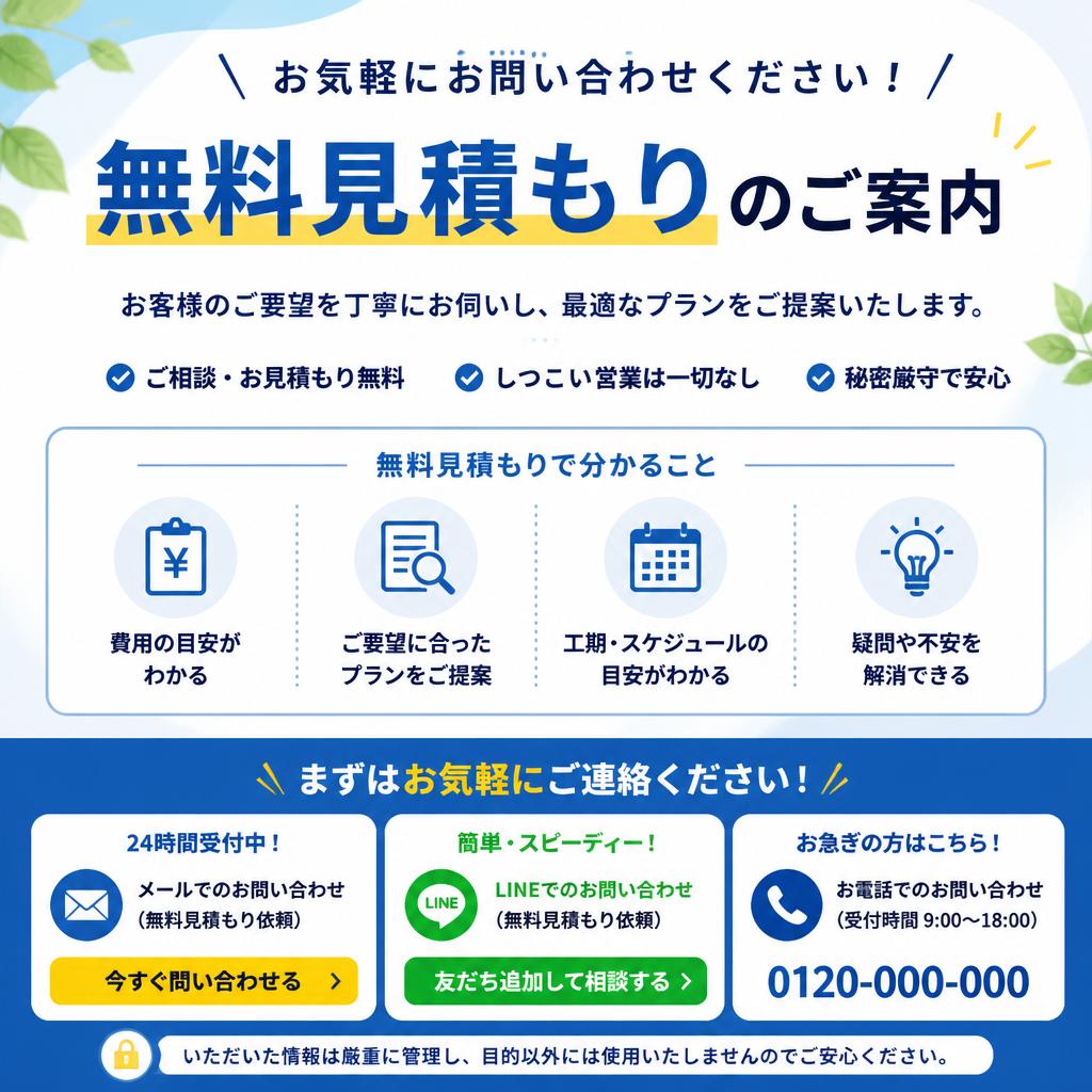 7. 無料見積もりのお知らせ