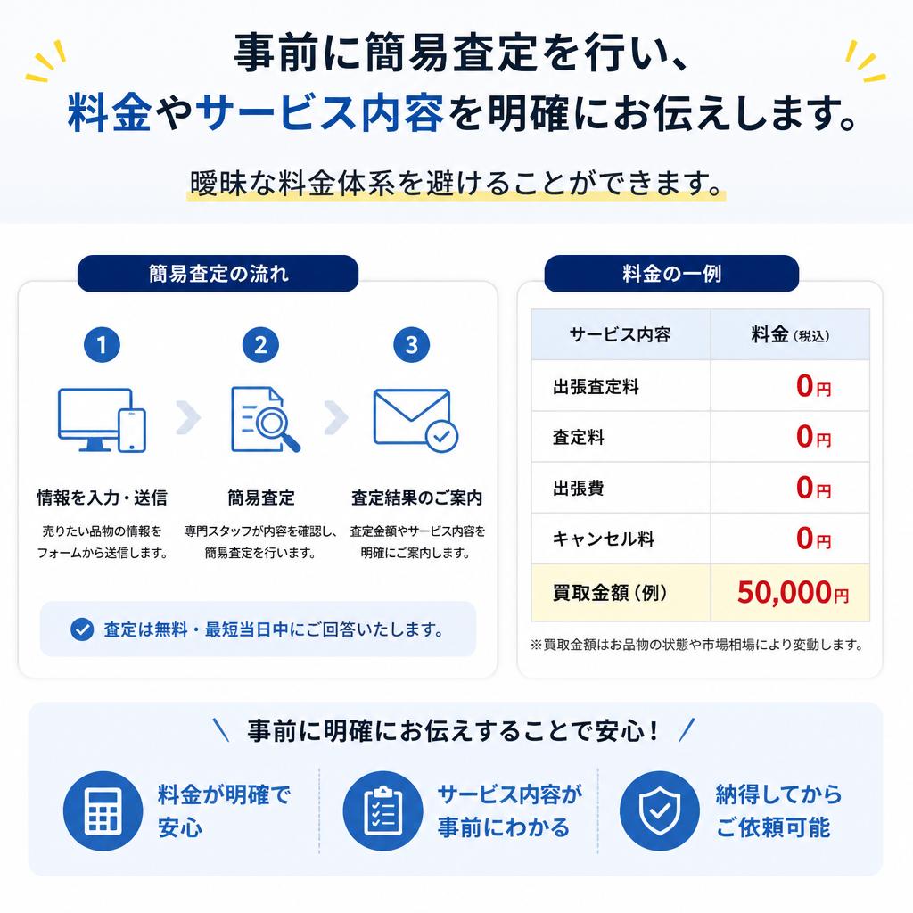 簡易査定・料金の透明性