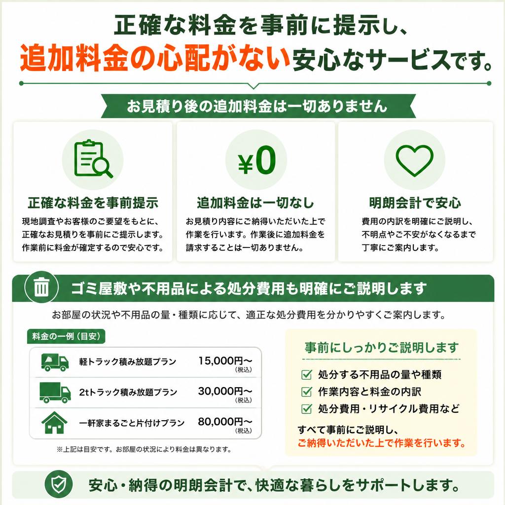 徹底した料金透明性