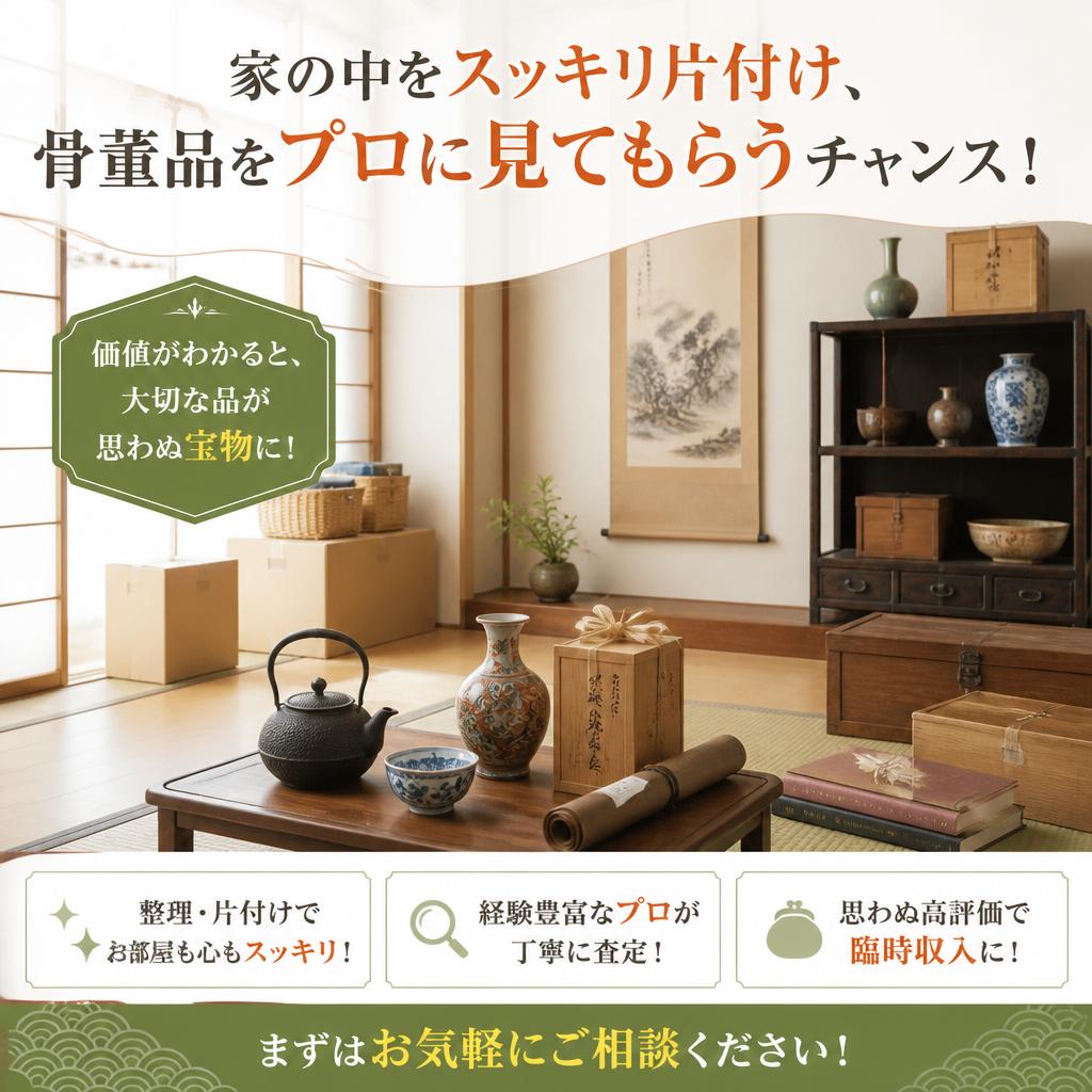 家の中をスッキリ片付け、骨董品をプロに見てもらうチャンス！
