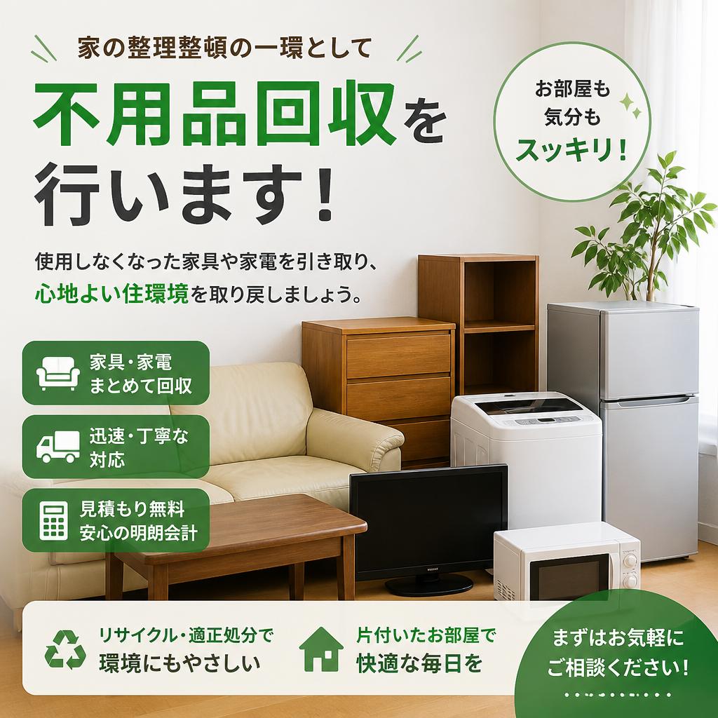 不用品回収でスッキリした生活を