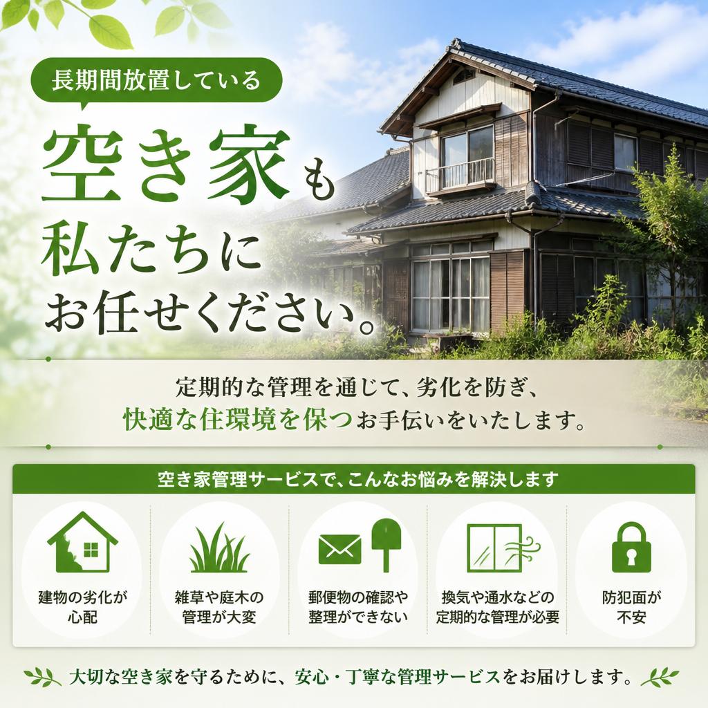 空き家管理の徹底サポート