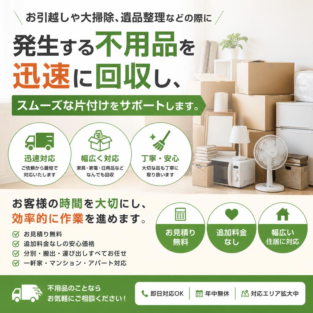 便利でスピーディーな片付け