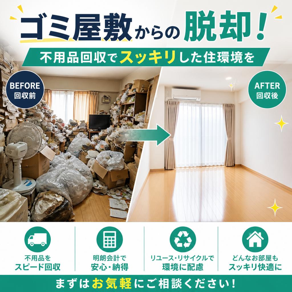 ゴミ屋敷からの脱却！不用品回収でスッキリした住環境を