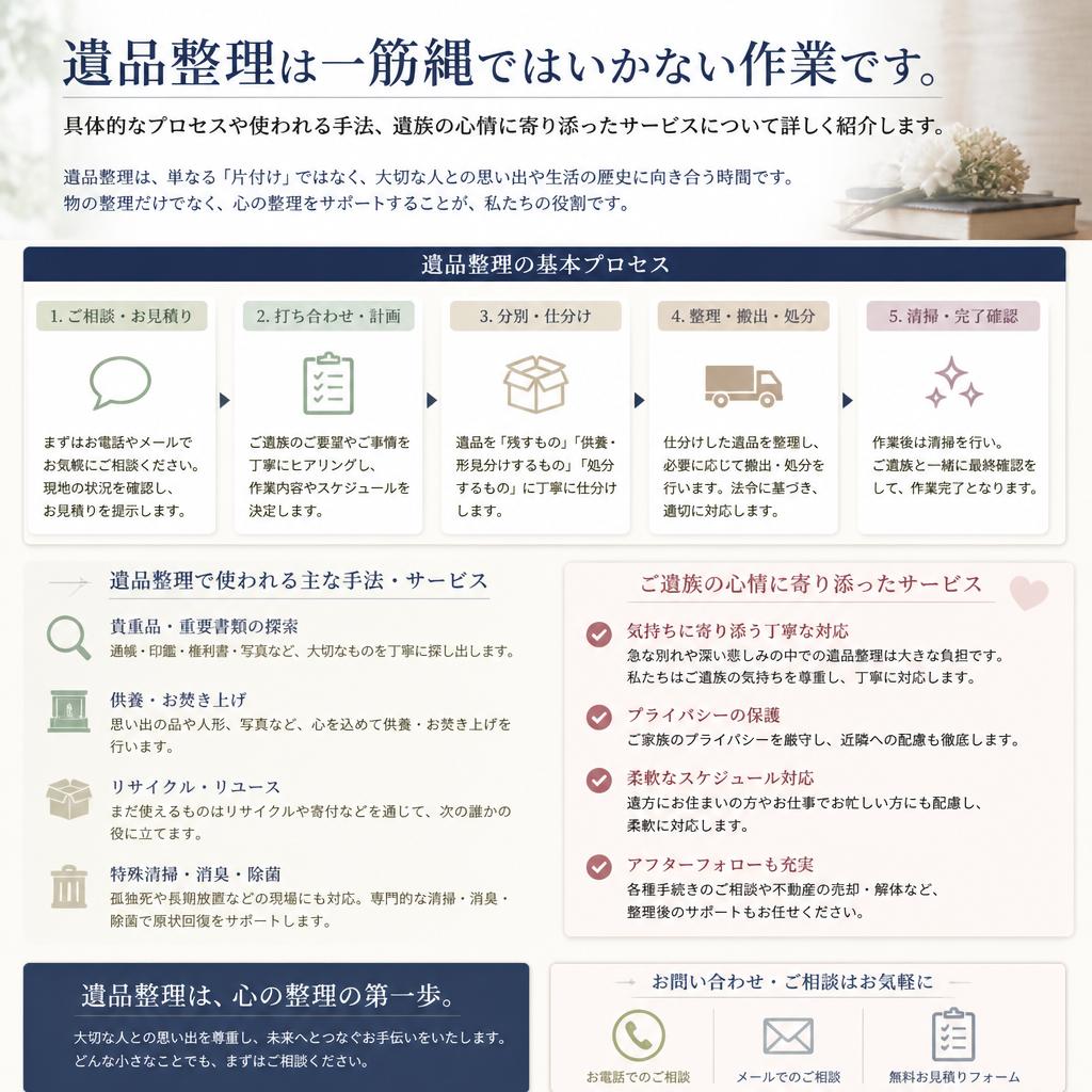 遺品整理のプロセスと手法