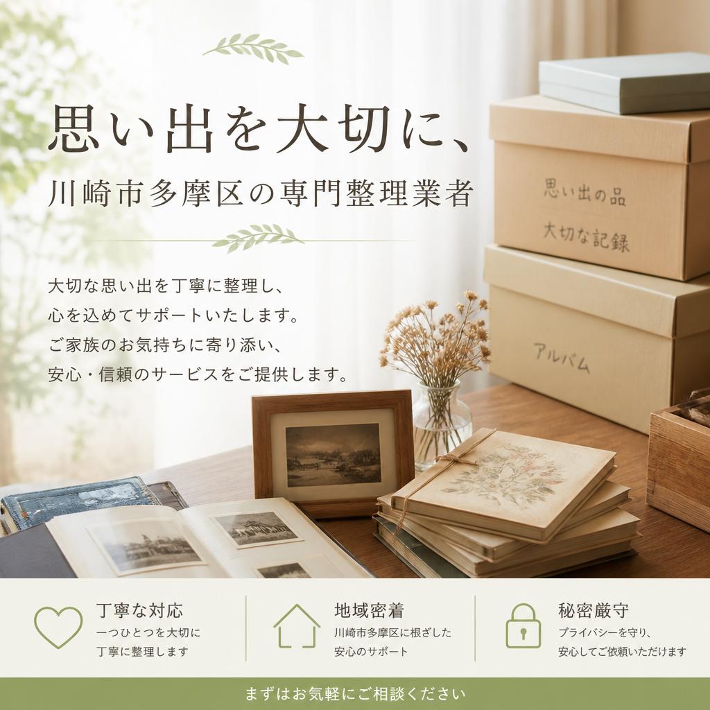思い出を大切に、川崎市多摩区の専門整理業者