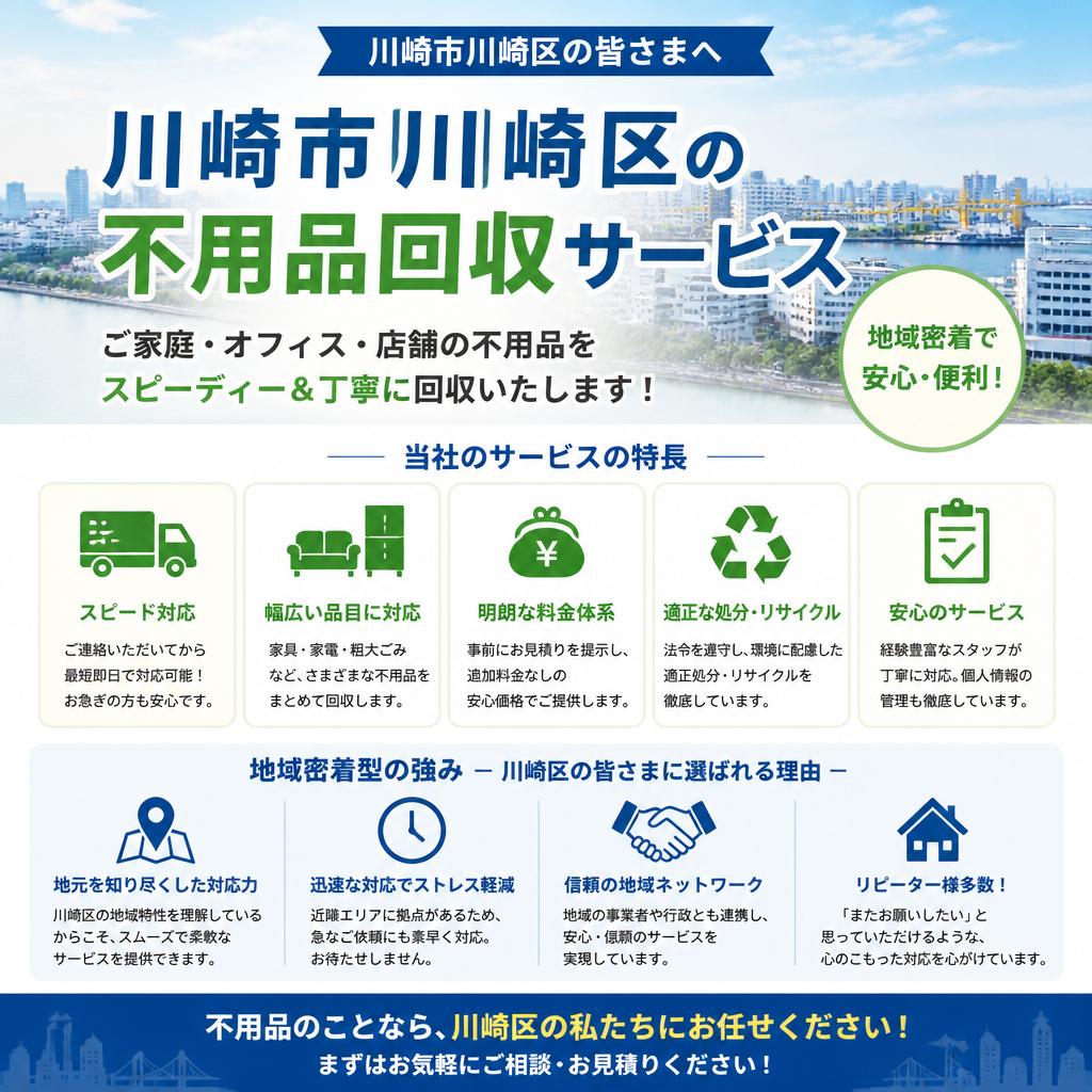 2. 川崎市の不用品回収サービスの特徴