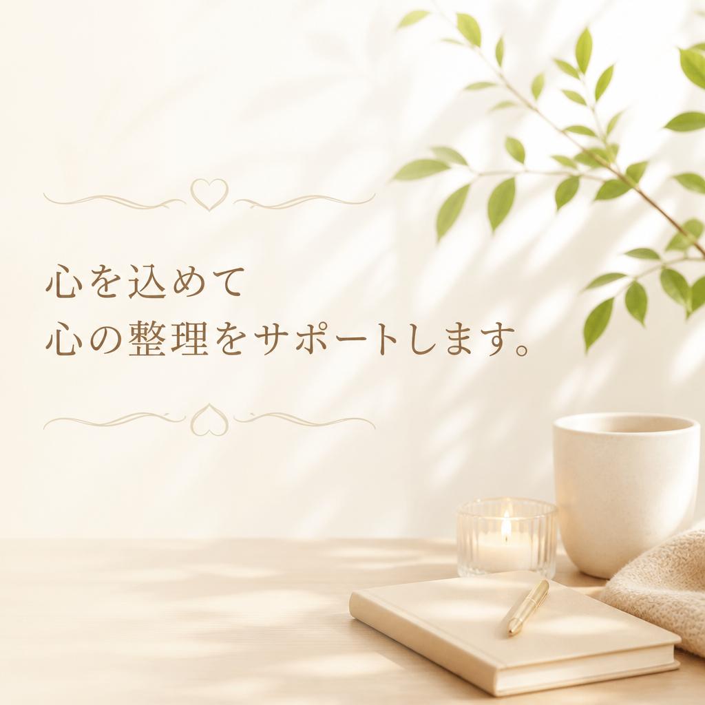 心を込めて心の整理をサポートします。