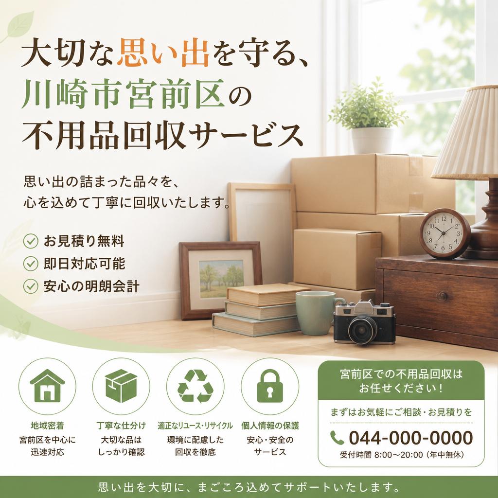 大切な思い出を守る、川崎市宮前区の不用品回収サービス
