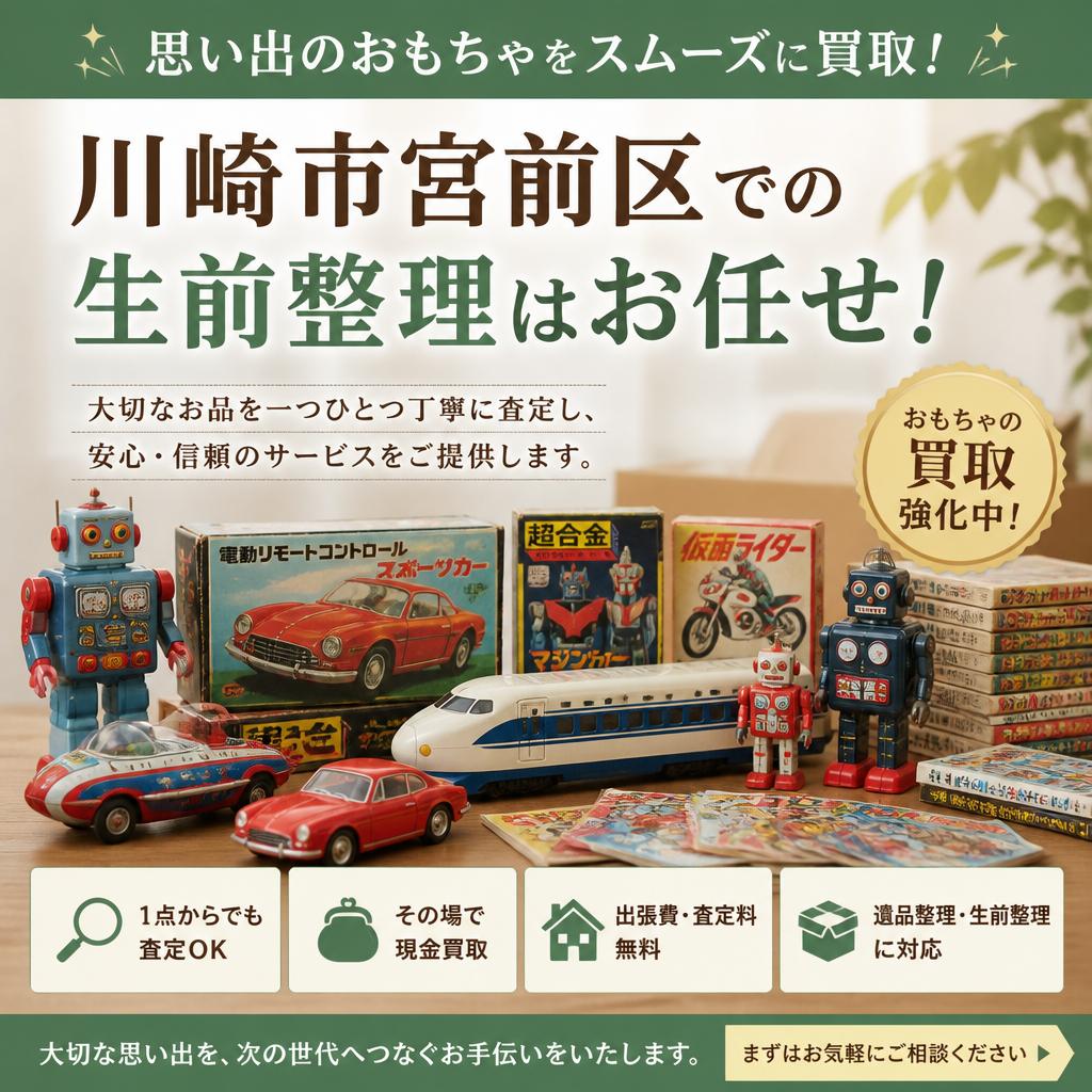 思い出のおもちゃをスムーズに買取！川崎市宮前区での生前整理はお任せ！
