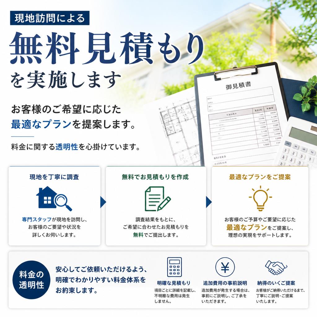 安心の見積もりと料金体系